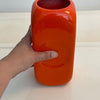 Vase rectangulaire orange Parravicini année 70 Vase rectangulaire orange Parravicini année 70