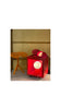 Lampe en verre blanc et rouge Annees 70 Lampe en verre blanc et rouge Annees 70