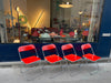 Quatre chaises Plia rouges Piretti Anonima Castelli Quatre chaises Plia rouges Piretti Anonima Castelli