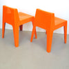 Paire de chaises en fibre de verre orange Kostka Années 70 Paire de chaises en fibre de verre orange Kostka Années 70