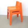 Paire de chaises en fibre de verre orange Kostka Années 70 Paire de chaises en fibre de verre orange Kostka Années 70