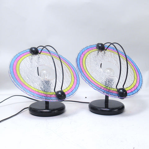 Paire de lampes italiennes disco Toffoli Années 80