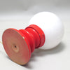 Petite lampe boule sur pied tulipe rouge Années 70 Petite lampe boule sur pied tulipe rouge Années 70