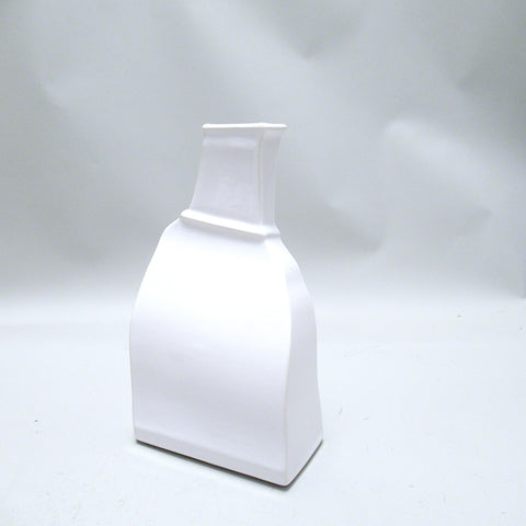 Vase bouteille blanc Franco Bucci Laboratorio Pesaro 1960s