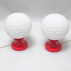 Paire de lampes boule rouge années 70 Paire de lampes boule rouge années 70