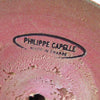 Petite lampe boule sur pied tulipe rouge Philippe Capelle Années 70 Petite lampe boule sur pied tulipe rouge Philippe Capelle Années 70