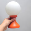 Petite lampe boule sur pied tulipe orange Années 70 Petite lampe boule sur pied tulipe orange Années 70