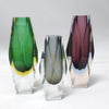 Trois vases Prisme Sommerso Murano Flavio Poli Années 60 Trois vases Prisme Sommerso Murano Flavio Poli Années 60