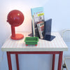 Table pliante à quadrillage rouge Années 80 Table pliante à quadrillage rouge Années 80