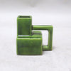 Petit vase geometrique vert Années 70 Petit vase geometrique vert Années 70