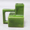 Petit vase geometrique vert Années 70 Petit vase geometrique vert Années 70