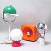 Lampe cube en céramique orange Années 70 Lampe cube en céramique orange Années 70