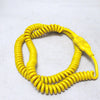 Rallonge scoubidou tortillon jaune Années 70 Rallonge scoubidou tortillon jaune Années 70