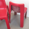 Quatre chaises en fibre de verre rouge années 70 Quatre chaises en fibre de verre rouge années 70