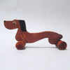 Jouet Chien à roulettes en bois annnées 70 Jouet Chien à roulettes en bois annnées 70