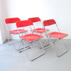 Quatre chaises Plia rouges Piretti Anonima Castelli Quatre chaises Plia rouges Piretti Anonima Castelli