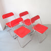 Quatre chaises Plia rouges Piretti Anonima Castelli Quatre chaises Plia rouges Piretti Anonima Castelli