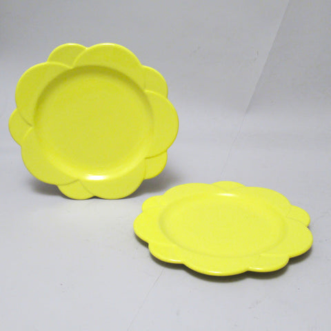 Paire d'assiettes Fleurs jaunes Angelo Mangiarotti Fratelli Brambilla