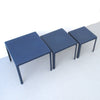 Trois tables gigogne en fibre de verre bleu Années 70 Trois tables gigogne en fibre de verre bleu Années 70