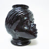 Cache-pot Tête d’homme en verre noir Années 60 Cache-pot Tête d’homme en verre noir Années 60