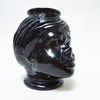 Cache-pot Tête d’homme en verre noir Années 60 Cache-pot Tête d’homme en verre noir Années 60