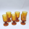 Service de 6 verres à pied brutalistes en verre ambré annees 70 Service de 6 verres à pied brutalistes en verre ambré annees 70