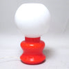 Lampe en verre blanc et rouge Annees 70 Lampe en verre blanc et rouge Annees 70