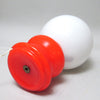 Lampe en verre blanc et rouge Annees 70 Lampe en verre blanc et rouge Annees 70