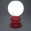 Lampe en verre blanc et rouge Annees 70 Lampe en verre blanc et rouge Annees 70