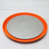 Miroir rond en métal orange circa 70 Miroir rond en métal orange circa 70