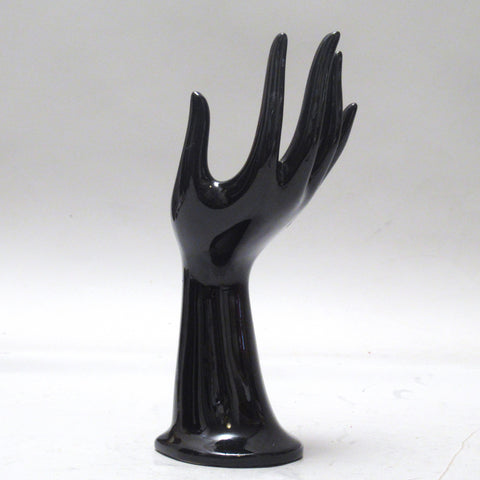 Vase ou baguier main céramique noire Années 80