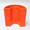 Vase courbe en céramique orange Curcio 1970 Vase courbe en céramique orange Curcio 1970
