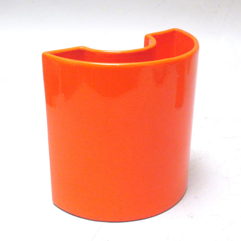 Vase courbe en céramique orange Curcio 1970