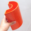 Vase courbe en céramique orange Curcio 1970