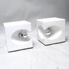 Paire de lampes cube en céramique Perdomello Années 70 Paire de lampes cube en céramique Perdomello Années 70