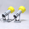 Paire de spots Luminaire Delmas jaune gris années 80 Paire de spots Luminaire Delmas jaune gris années 80