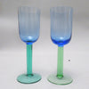 Duo de verres scandinaves bleu vert Années 80 Duo de verres scandinaves bleu vert Années 80