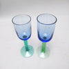 Duo de verres scandinaves bleu vert Années 80 Duo de verres scandinaves bleu vert Années 80