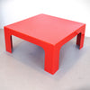 Table basse en fibre de verre rouge Prisunic Années 70 Table basse en fibre de verre rouge Prisunic Années 70