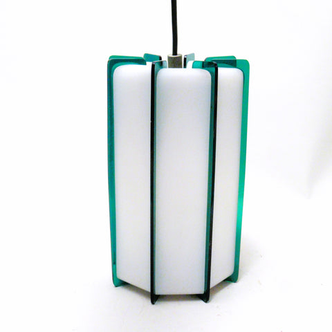 Suspension blanc/vert Harvey Guzzini Années 70