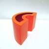 Vase courbe en céramique orange Curcio 1970 Vase courbe en céramique orange Curcio 1970