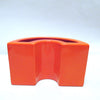 Vase courbe en céramique orange Curcio 1970 Vase courbe en céramique orange Curcio 1970