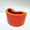 Vase courbe en céramique orange Curcio 1970 Vase courbe en céramique orange Curcio 1970