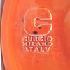 Vase courbe en céramique orange Curcio 1970 Vase courbe en céramique orange Curcio 1970