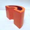 Vase courbe en céramique orange Curcio 1970 Vase courbe en céramique orange Curcio 1970