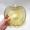 Saladier Pomme en verre jaune Années 70 Saladier Pomme en verre jaune Années 70