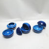 Reservé Trois boules en céramique bleue Emilio Cheveri Car Firenze Reservé Trois boules en céramique bleue Emilio Cheveri Car Firenze