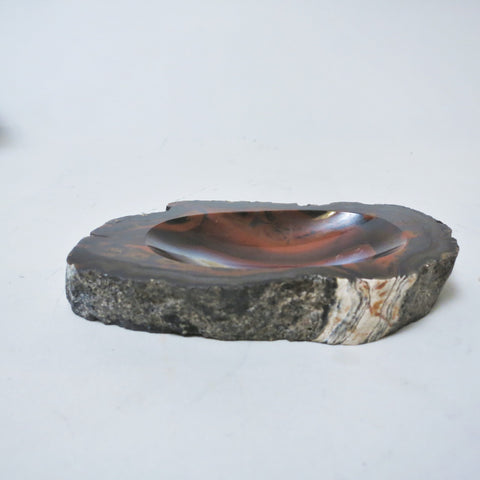 Vide poche en agate brune Années 70