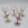 Service de 6 verres à vin en verre fumé rose Service de 6 verres à vin en verre fumé rose