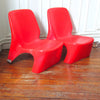 Paire de petits fauteuils en fibre de verre Années 60